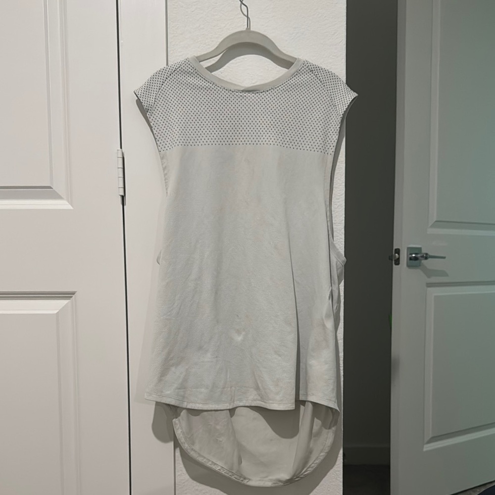 Lululemon Sleeveless White Mesh Tank Top